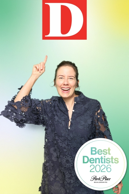 Doctor Hanson smiling on the cover of D Magazine Best Dentists 2024 edition